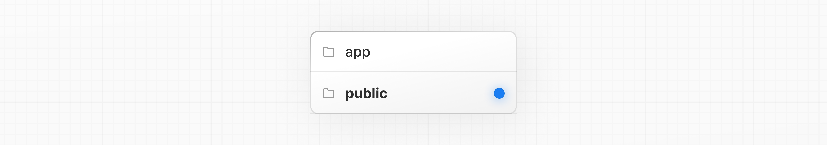 app 폴더와 public 폴더가 나란히 있는 예시 폴더 구조